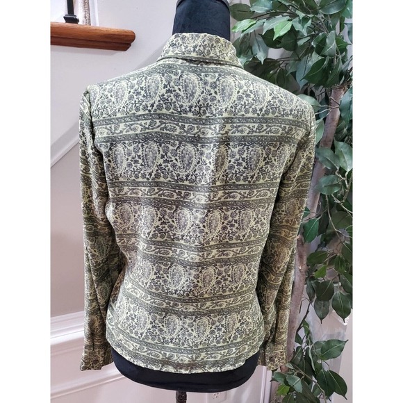 Liz Claiborne Women's Gray Polyester Collared Long Sleeve Button Down Shirt 6 - Picture 8 of 12